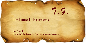 Trimmel Ferenc névjegykártya