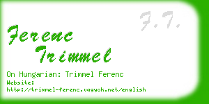 ferenc trimmel business card